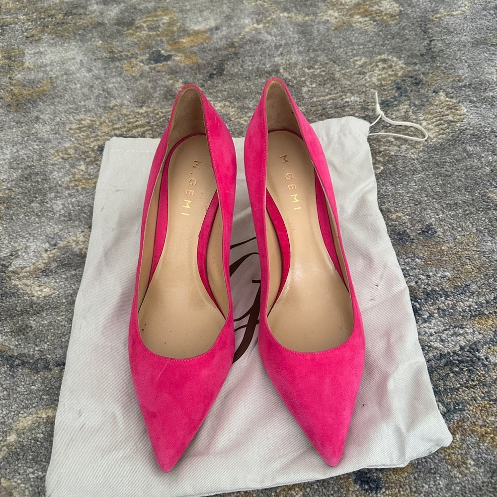 M. Gemi Hot Pink Suede Heels